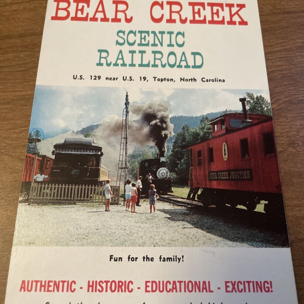 Vintage 1970s Bear Creek Scenic Railroad Travel Brochure Card - Picture 6 of 9